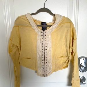 FREE PEOPLE Cropped Zip Up